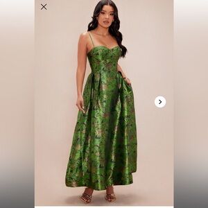 Jessica Jacquard Midi Dress - Green